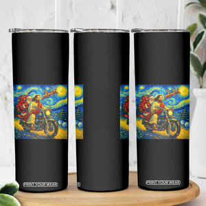 Dirt Bike Motocross Skinny Tumbler Jesus Santa Christmas Starry Night TS14 Print Your Wear