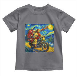 Dirt Bike Motocross Toddler T Shirt Jesus Santa Christmas Starry Night TS14 Charcoal Print Your Wear