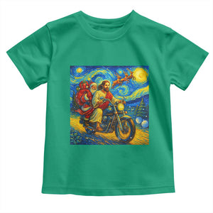 Dirt Bike Motocross Toddler T Shirt Jesus Santa Christmas Starry Night TS14 Irish Green Print Your Wear
