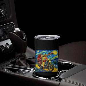 Dirt Bike Motocross Tumbler Cup Jesus Santa Christmas Starry Night TS14 Print Your Wear