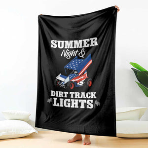 Sprint Car Racing Throw Blanket Summer Nights And Dirt Track Lights TS14 Print Your Wear