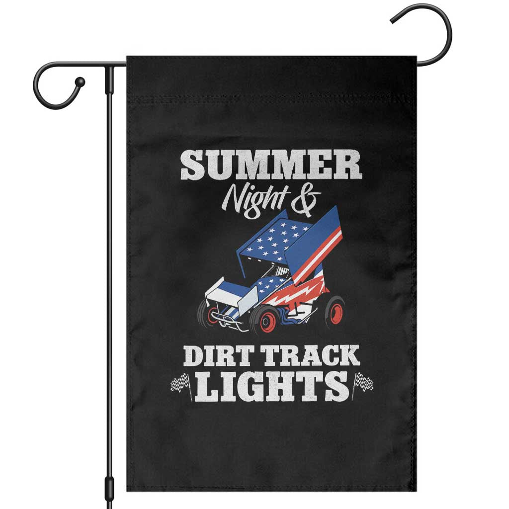 Sprint Car Racing Garden Flag Summer Nights And Dirt Track Lights TS14 Black Print Your Wear