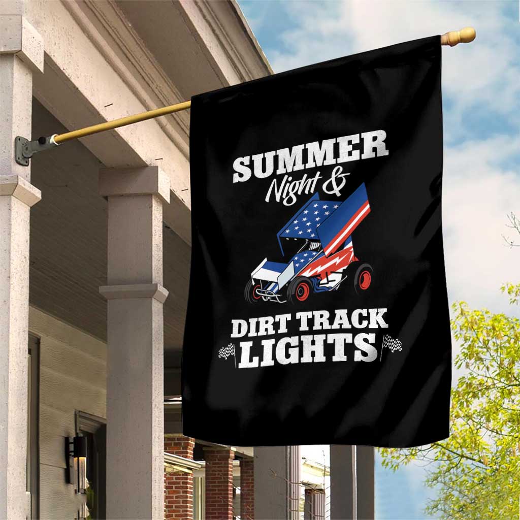 Sprint Car Racing Garden Flag Summer Nights And Dirt Track Lights TS14 Print Your Wear