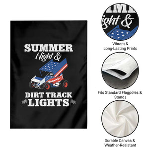 Sprint Car Racing Garden Flag Summer Nights And Dirt Track Lights TS14 Print Your Wear