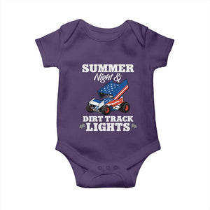 Sprint Car Racing Baby Onesie Summer Nights And Dirt Track Lights TS14 Purple Print Your Wear