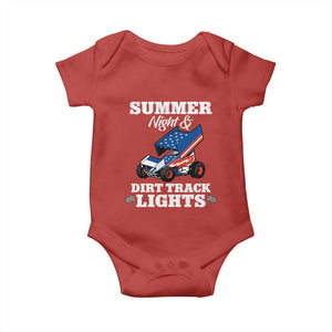 Sprint Car Racing Baby Onesie Summer Nights And Dirt Track Lights TS14 Red Print Your Wear