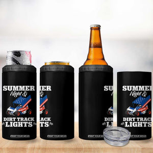 Sprint Car Racing 4 in 1 Can Cooler Tumbler Summer Nights And Dirt Track Lights TS14 Print Your Wear
