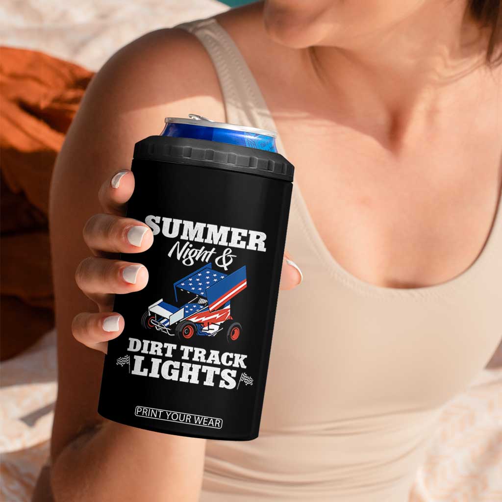 Sprint Car Racing 4 in 1 Can Cooler Tumbler Summer Nights And Dirt Track Lights TS14 Print Your Wear