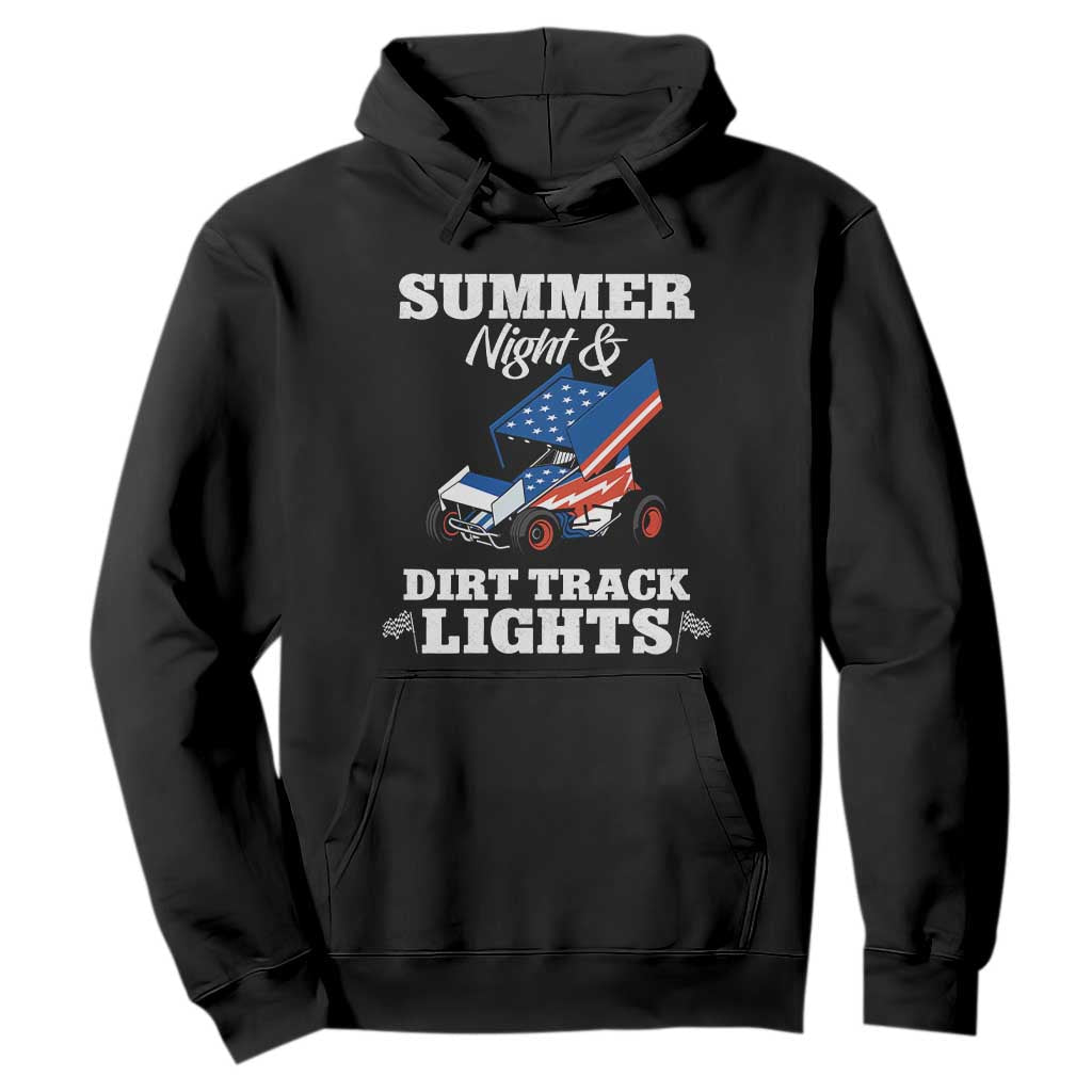 Sprint Car Racing Hoodie Summer Nights And Dirt Track Lights TS14 Black Print Your Wear