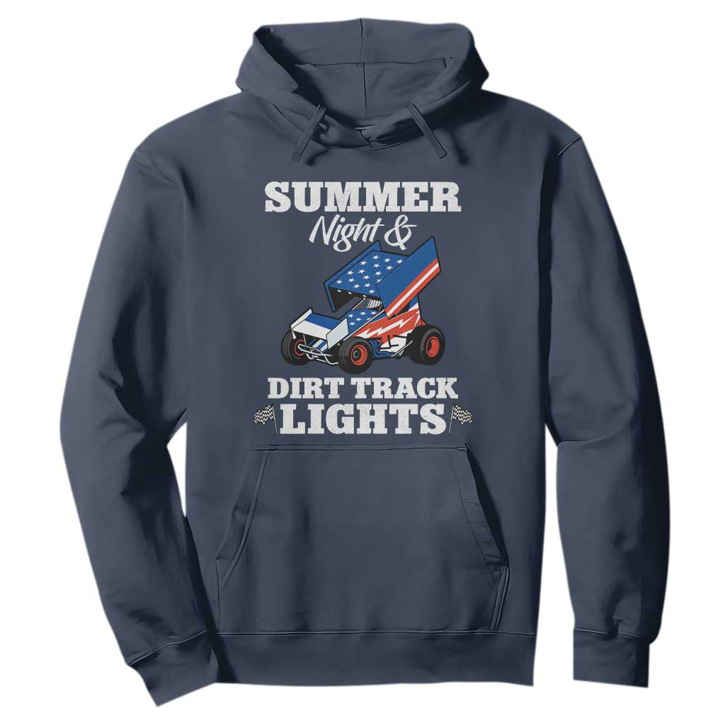 Sprint Car Racing Hoodie Summer Nights And Dirt Track Lights TS14 Navy Print Your Wear