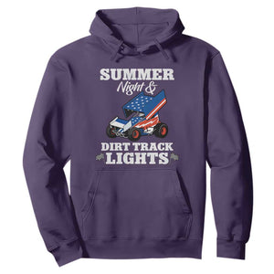 Sprint Car Racing Hoodie Summer Nights And Dirt Track Lights TS14 Purple Print Your Wear