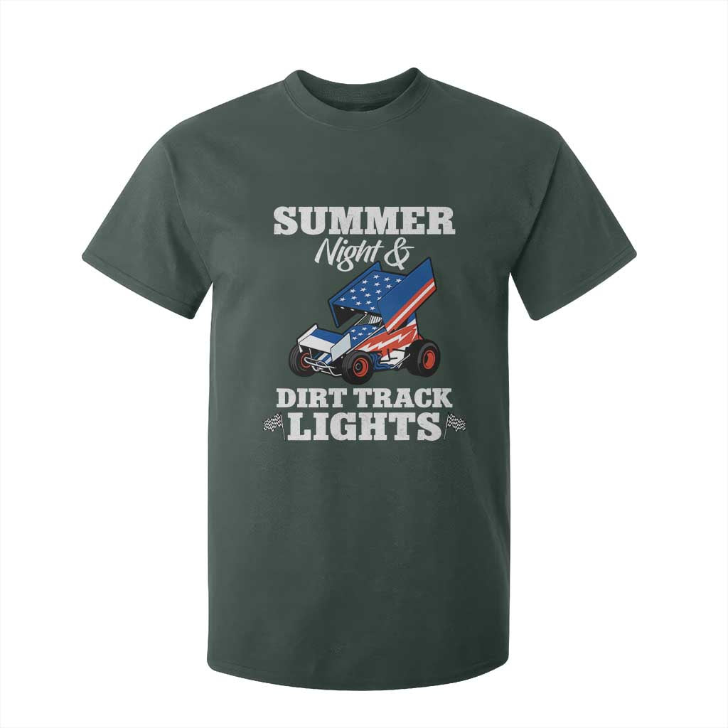 Sprint Car Racing T Shirt For Kid Summer Nights And Dirt Track Lights TS14 Dark Forest Green Print Your Wear