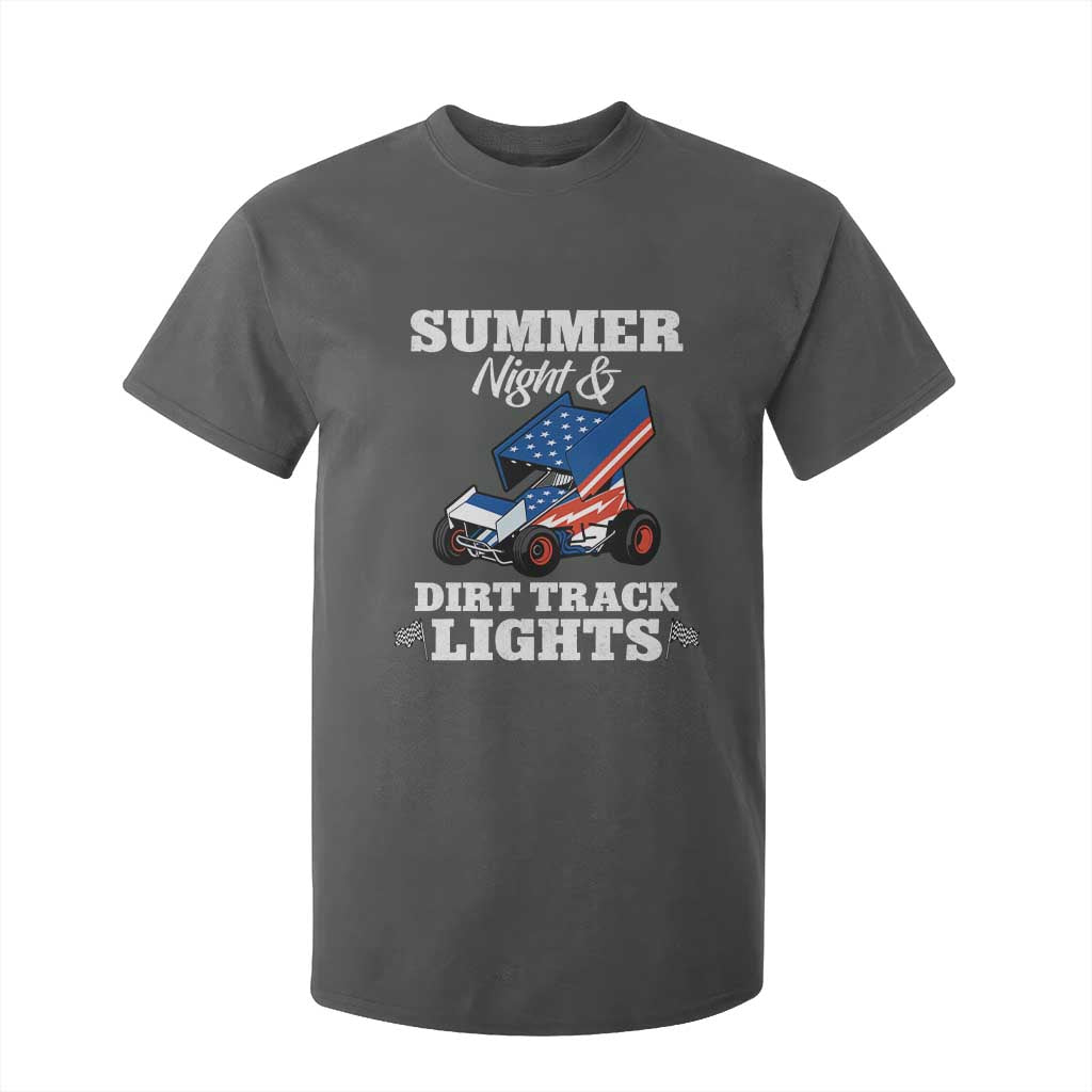 Sprint Car Racing T Shirt For Kid Summer Nights And Dirt Track Lights TS14 Dark Heather Print Your Wear