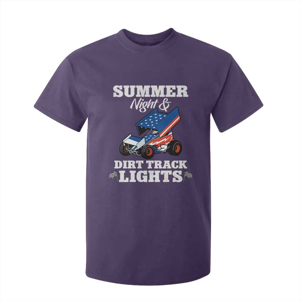Sprint Car Racing T Shirt For Kid Summer Nights And Dirt Track Lights TS14 Purple Print Your Wear