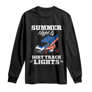 Sprint Car Racing Long Sleeve Shirt Summer Nights And Dirt Track Lights TS14 Black Print Your Wear
