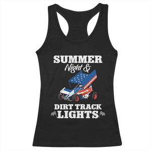 Sprint Car Racing Racerback Tank Top Summer Nights And Dirt Track Lights TS14 Black Print Your Wear