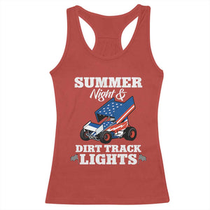 Sprint Car Racing Racerback Tank Top Summer Nights And Dirt Track Lights TS14 Red Print Your Wear