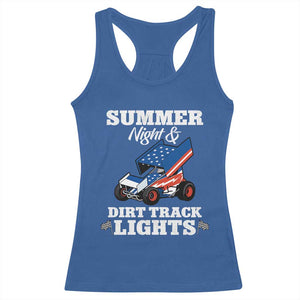 Sprint Car Racing Racerback Tank Top Summer Nights And Dirt Track Lights TS14 Royal Blue Print Your Wear