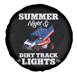 Sprint Car Racing Spare Tire Cover Summer Nights And Dirt Track Lights TS14 Print Your Wear