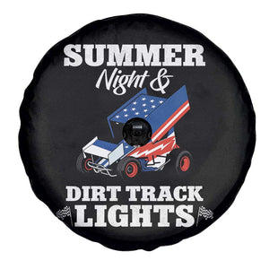 Sprint Car Racing Spare Tire Cover Summer Nights And Dirt Track Lights TS14 Print Your Wear