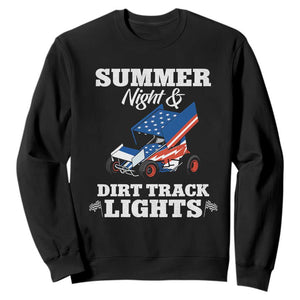 Sprint Car Racing Sweatshirt Summer Nights And Dirt Track Lights TS14 Black Print Your Wear