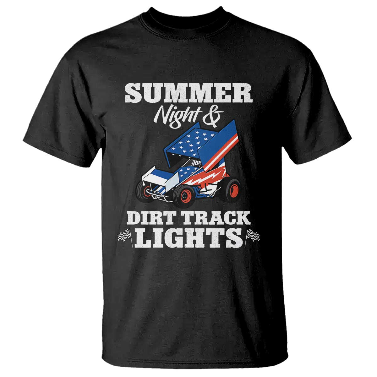 Sprint Car Racing T Shirt Summer Nights And Dirt Track Lights TS14 Black Print Your Wear
