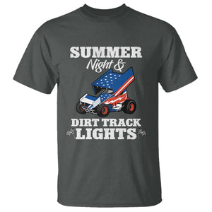 Sprint Car Racing T Shirt Summer Nights And Dirt Track Lights TS14 Dark Heather Print Your Wear