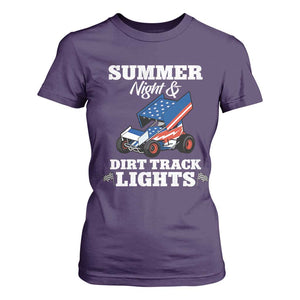 Sprint Car Racing T Shirt For Women Summer Nights And Dirt Track Lights TS14 Purple Print Your Wear