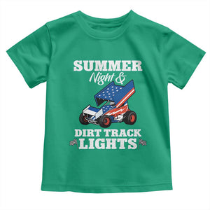 Sprint Car Racing Toddler T Shirt Summer Nights And Dirt Track Lights TS14 Irish Green Print Your Wear