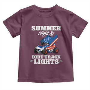 Sprint Car Racing Toddler T Shirt Summer Nights And Dirt Track Lights TS14 Maroon Print Your Wear