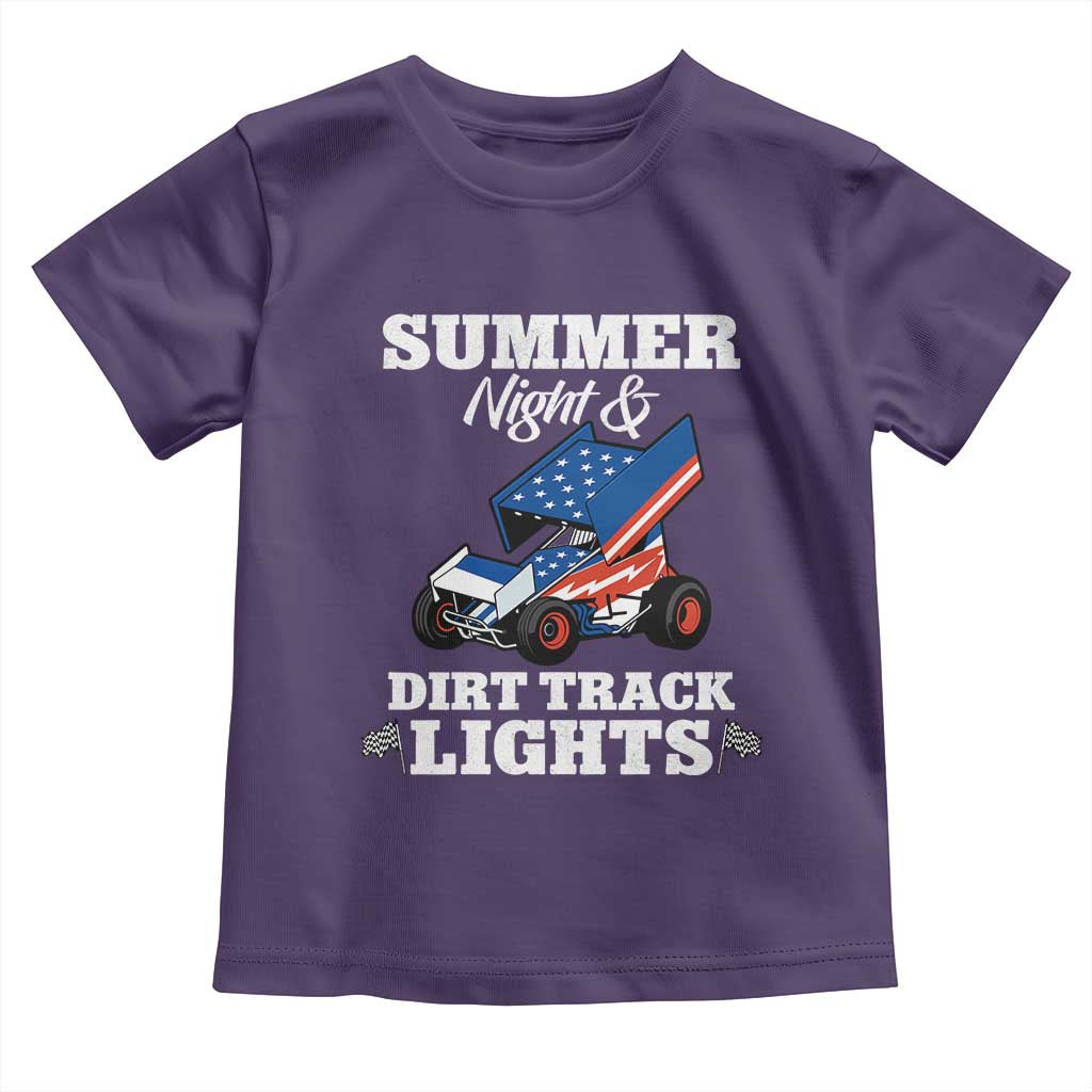 Sprint Car Racing Toddler T Shirt Summer Nights And Dirt Track Lights TS14 Purple Print Your Wear