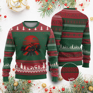 Racing Car Red Speed Motorsport Ugly Christmas Sweater TS14 Red Green Print Your Wear
