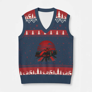 Racing Car Red Speed Motorsport V-Neck Knit Sweater Vest TS14 Navy Red Print Your Wear