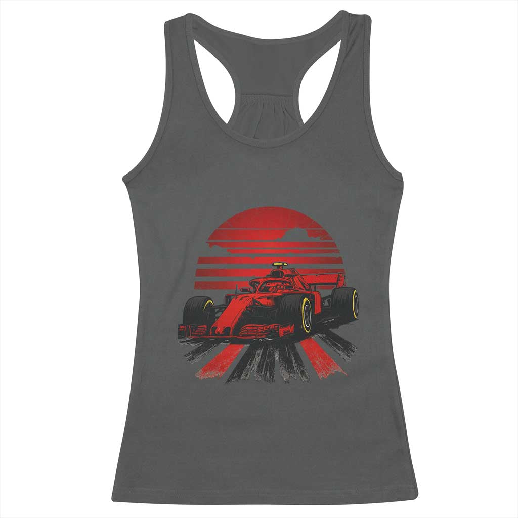 Racing Car Red Speed Motorsport Racerback Tank Top TS14 Dark Heather Print Your Wear