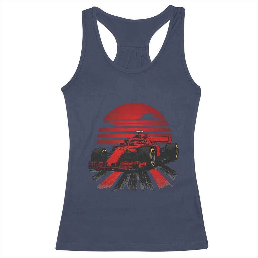 Racing Car Red Speed Motorsport Racerback Tank Top TS14 Navy Print Your Wear