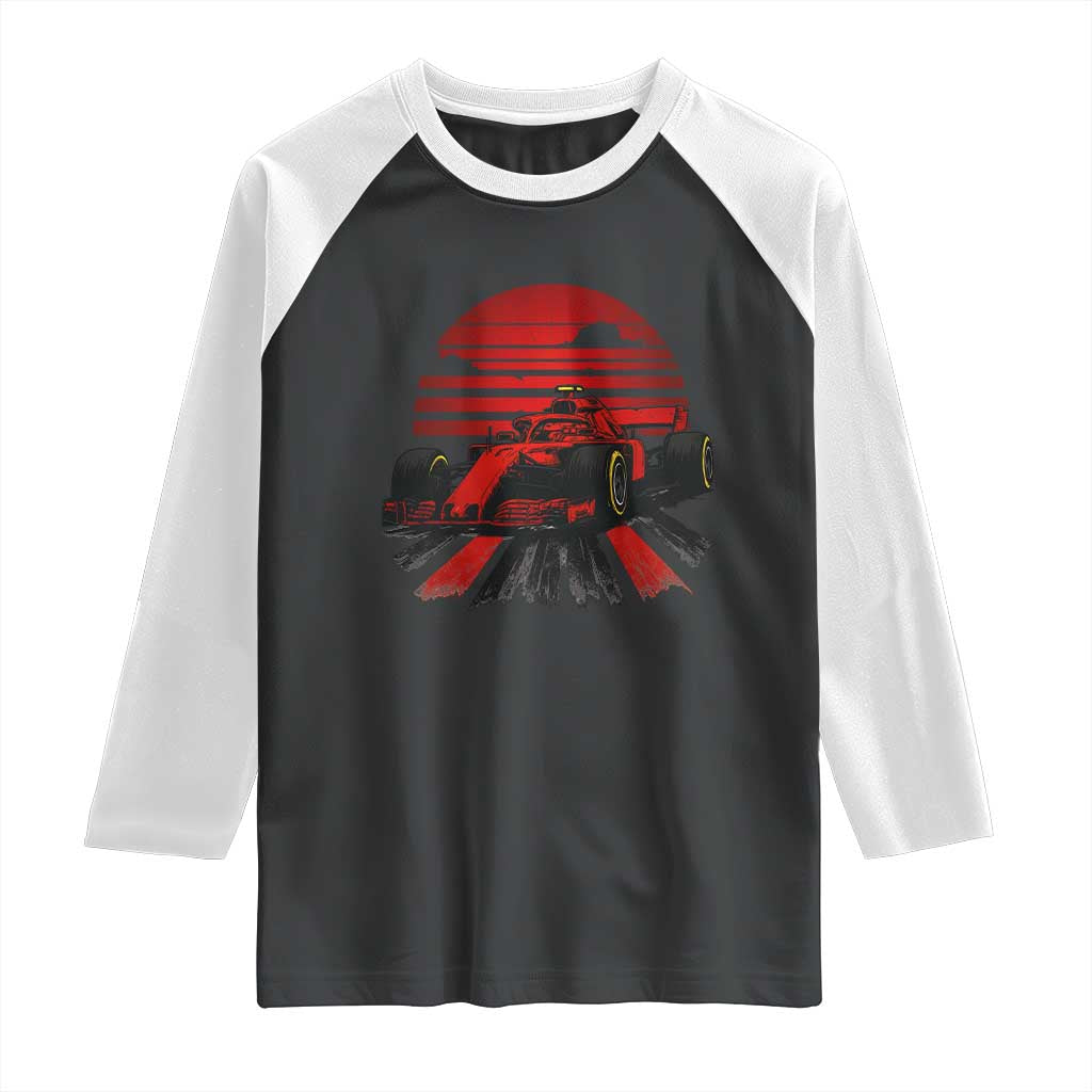 Racing Car Red Speed Motorsport Raglan Shirt TS14 Black White Print Your Wear