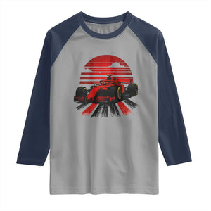 Racing Car Red Speed Motorsport Raglan Shirt TS14 Sport Gray Navy Print Your Wear