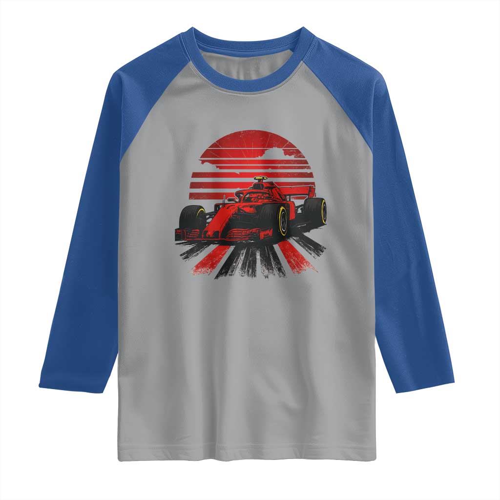 Racing Car Red Speed Motorsport Raglan Shirt TS14 Sport Gray Royal Print Your Wear