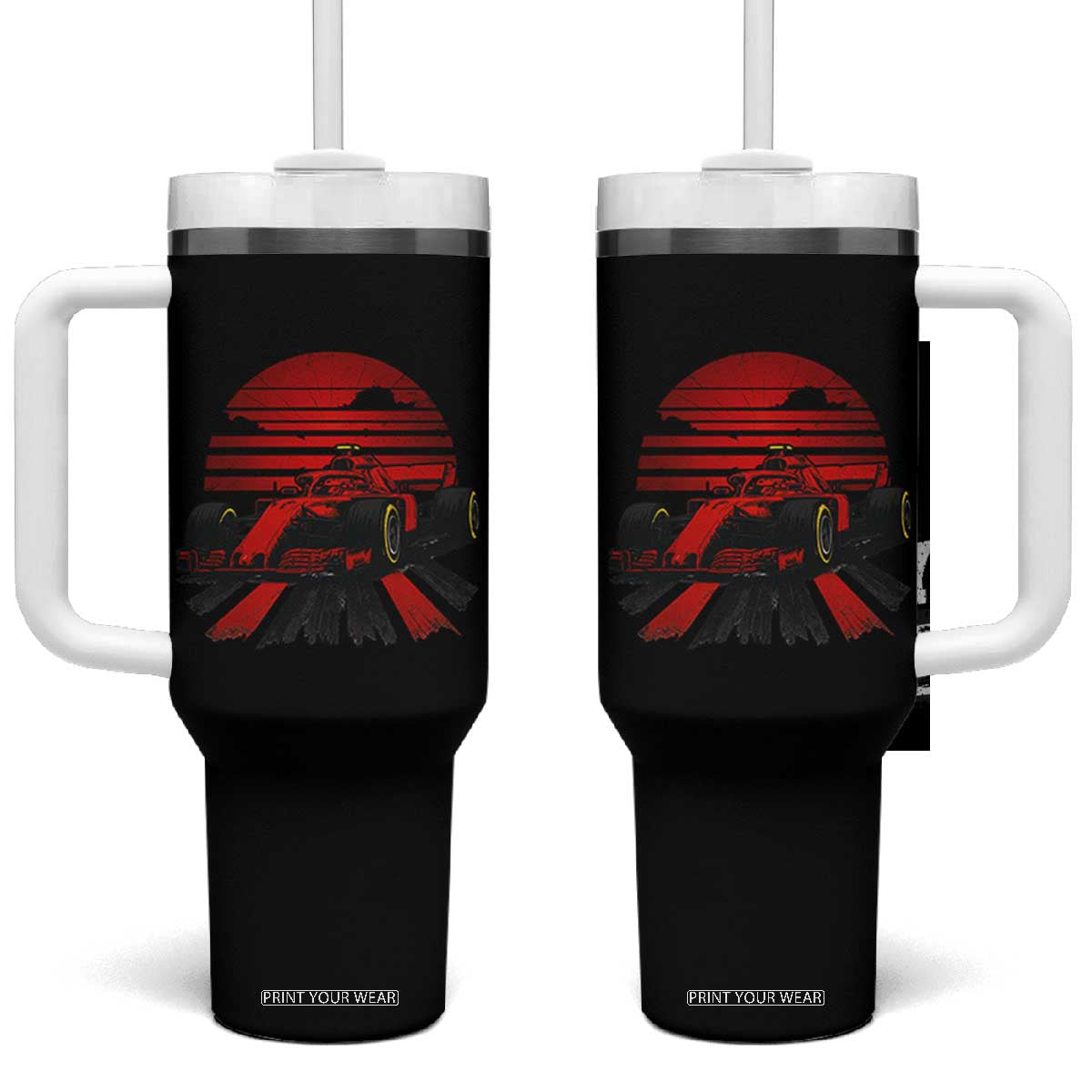 Racing Car Red Speed Motorsport Tumbler With Handle TS14 One Size: 40 oz Black Print Your Wear