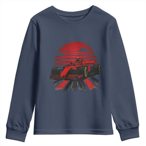 Racing Car Red Speed Motorsport Youth Sweatshirt TS14 Navy Print Your Wear