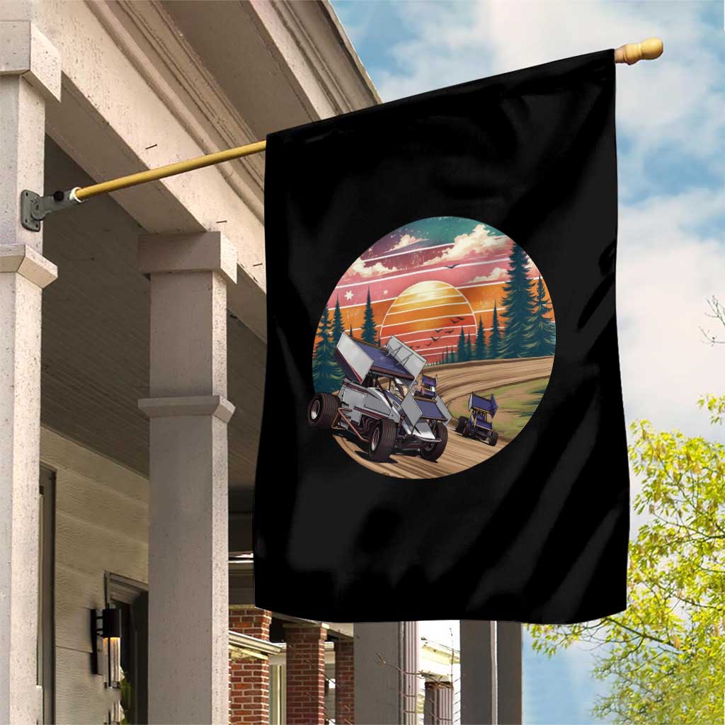 Sprint Car Dirt Track Racing Sunset Motorsports Garden Flag TS14 Print Your Wear