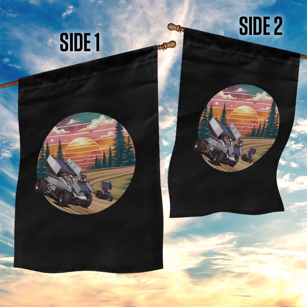 Sprint Car Dirt Track Racing Sunset Motorsports Garden Flag TS14 Print Your Wear