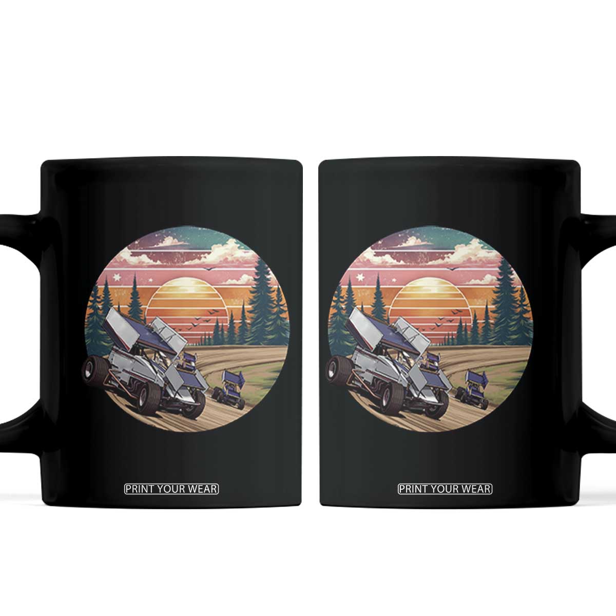 Sprint Car Dirt Track Racing Sunset Motorsports Coffee Mug TS14 Black Print Your Wear