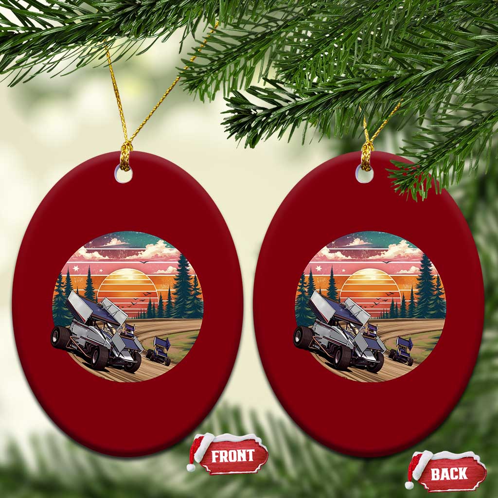 Sprint Car Dirt Track Racing Sunset Motorsports Ceramic Ornament TS14 Print Your Wear