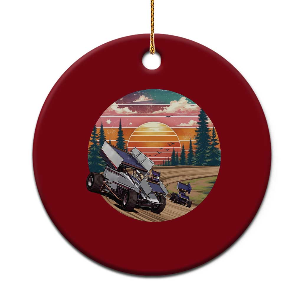 Sprint Car Dirt Track Racing Sunset Motorsports Ceramic Ornament TS14 1pc Red Print Your Wear