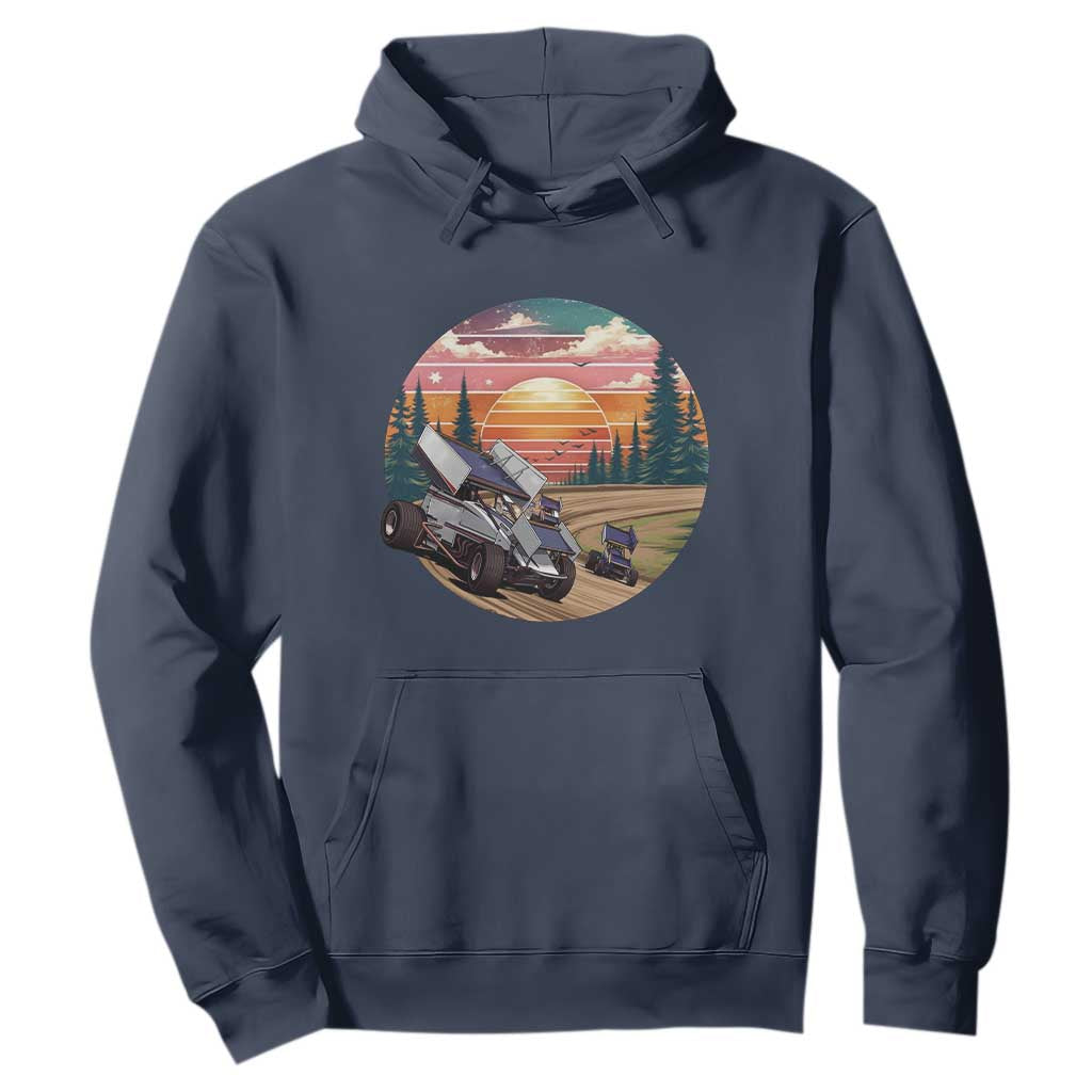 Sprint Car Dirt Track Racing Sunset Motorsports Hoodie TS14 Navy Print Your Wear