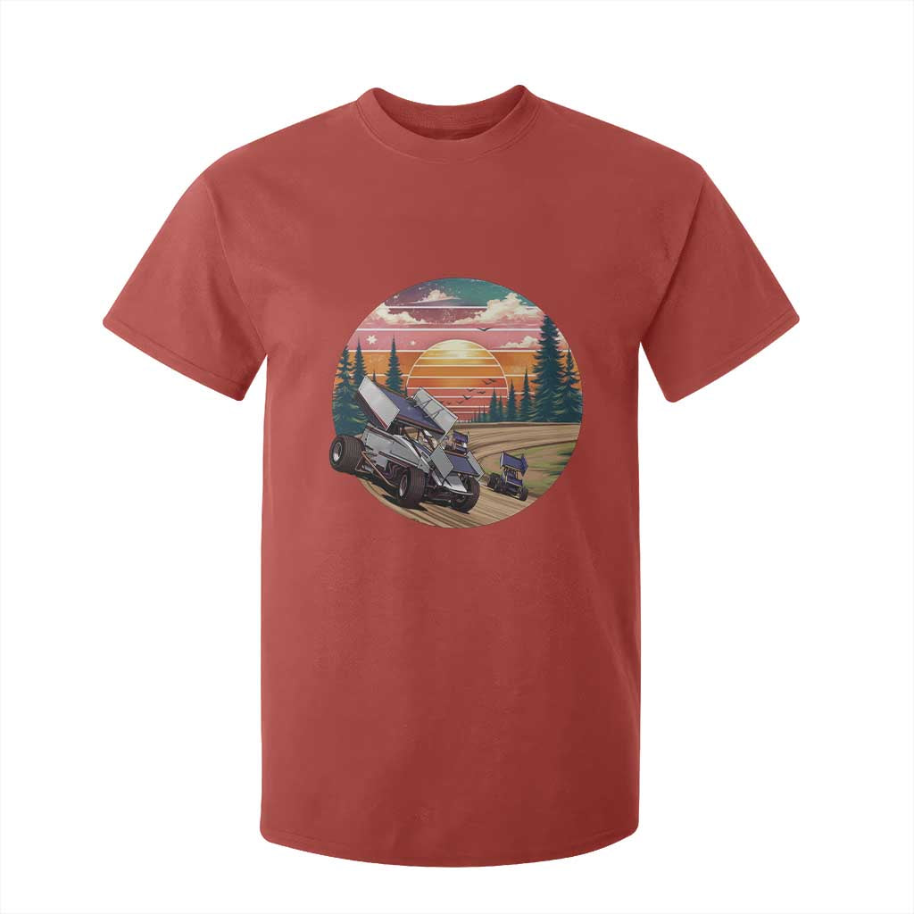 Sprint Car Dirt Track Racing Sunset Motorsports T Shirt For Kid TS14 Red Print Your Wear