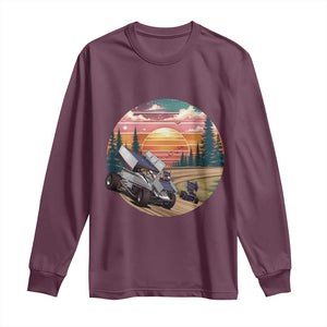 Sprint Car Dirt Track Racing Sunset Motorsports Long Sleeve Shirt TS14 Maroon Print Your Wear