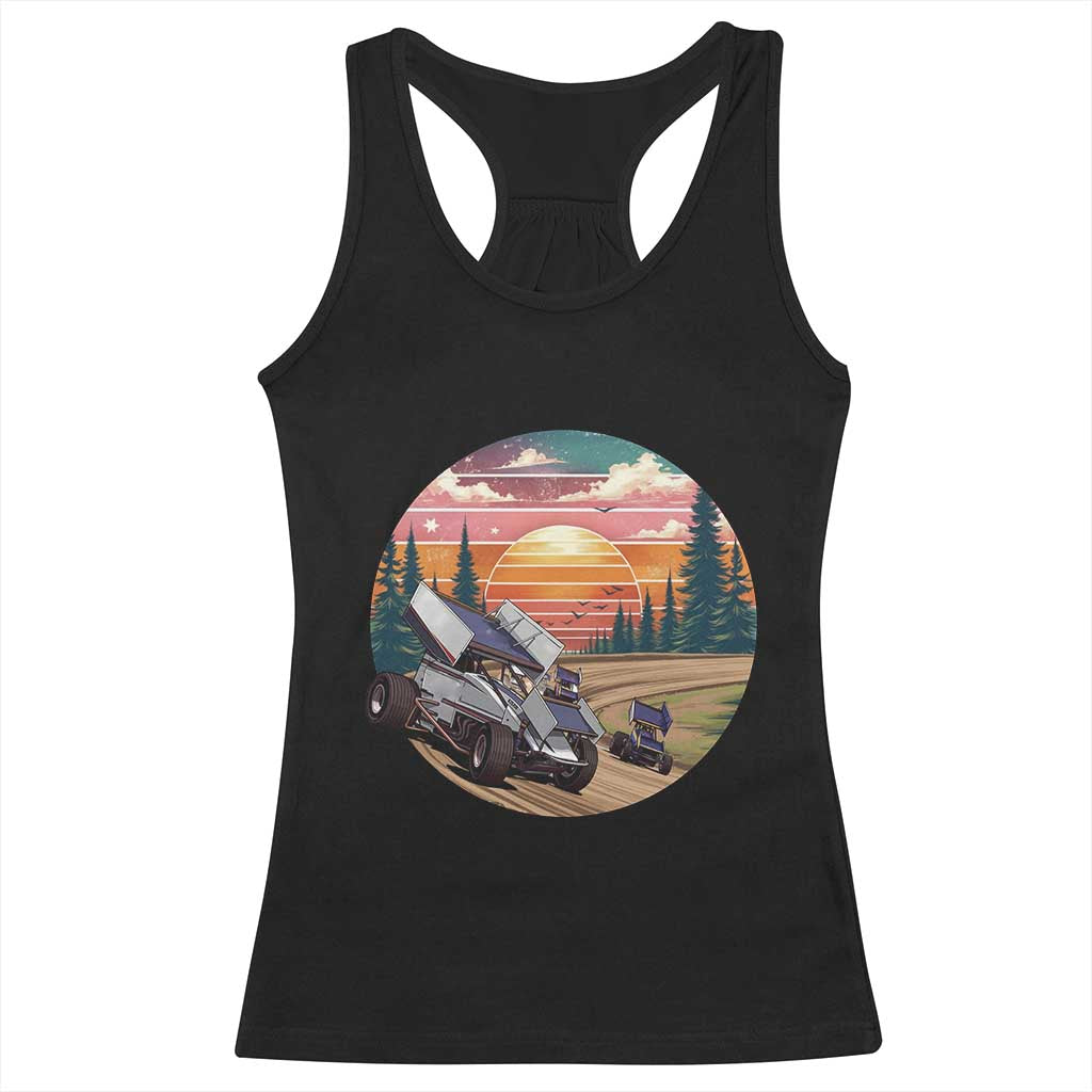 Sprint Car Dirt Track Racing Sunset Motorsports Racerback Tank Top TS14 Black Print Your Wear