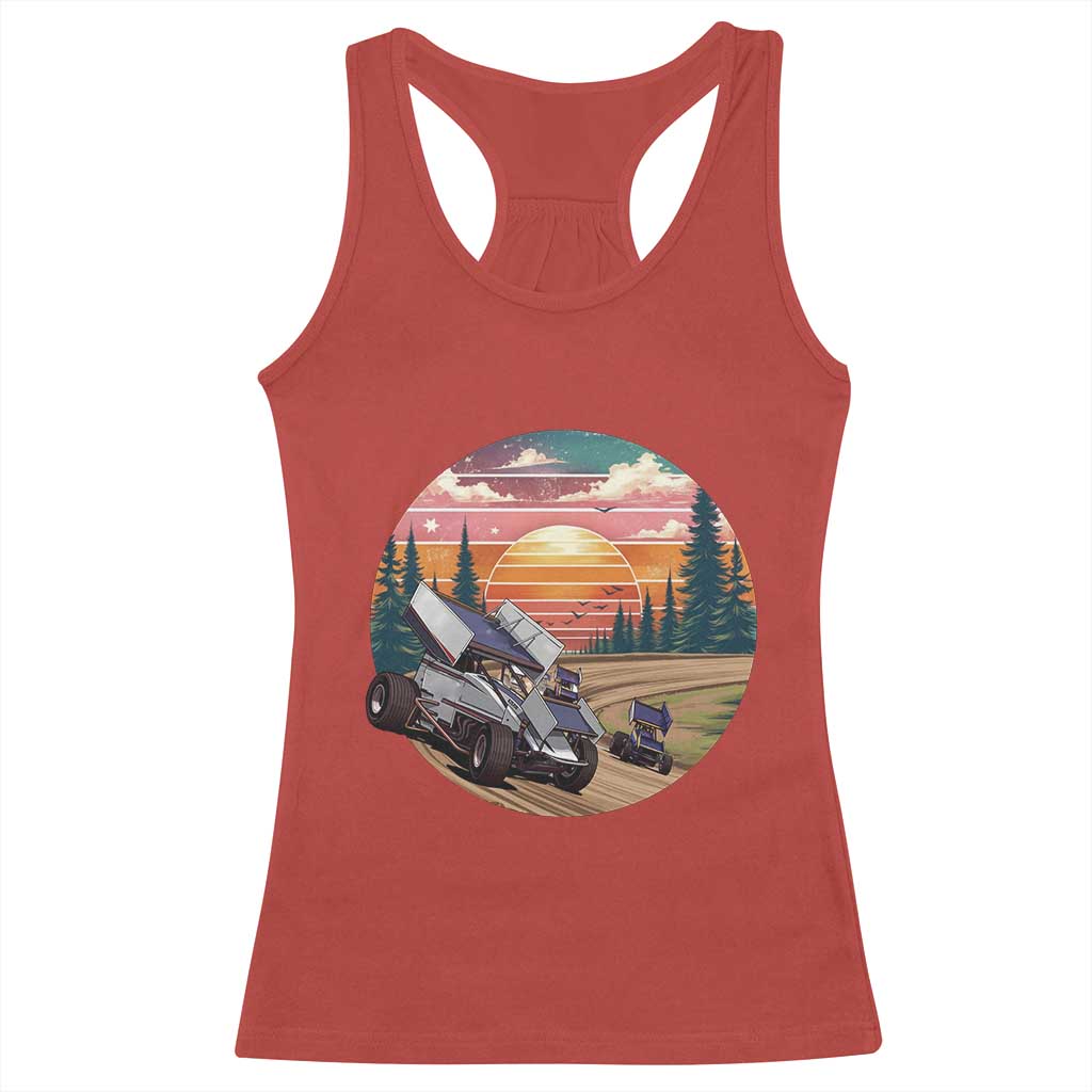 Sprint Car Dirt Track Racing Sunset Motorsports Racerback Tank Top TS14 Red Print Your Wear